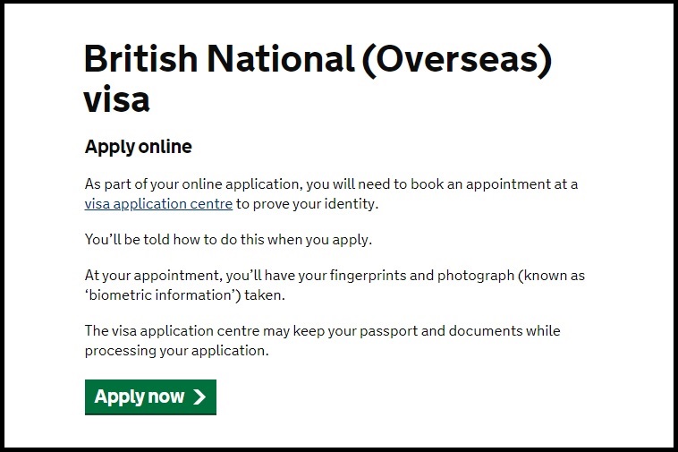 5+1 BN(O)簽證完整申請流程 — 於英國境外(包括香港)申請